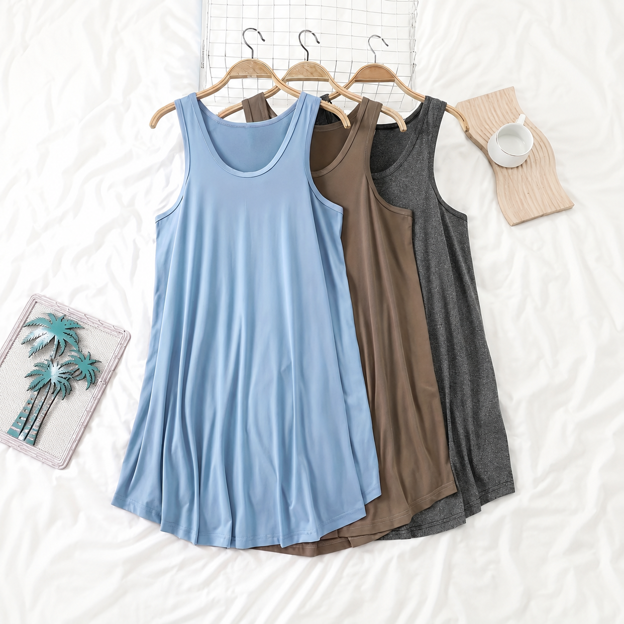Pack Of 3 Plus Size Basic Casual Oversized Dress Set For Women