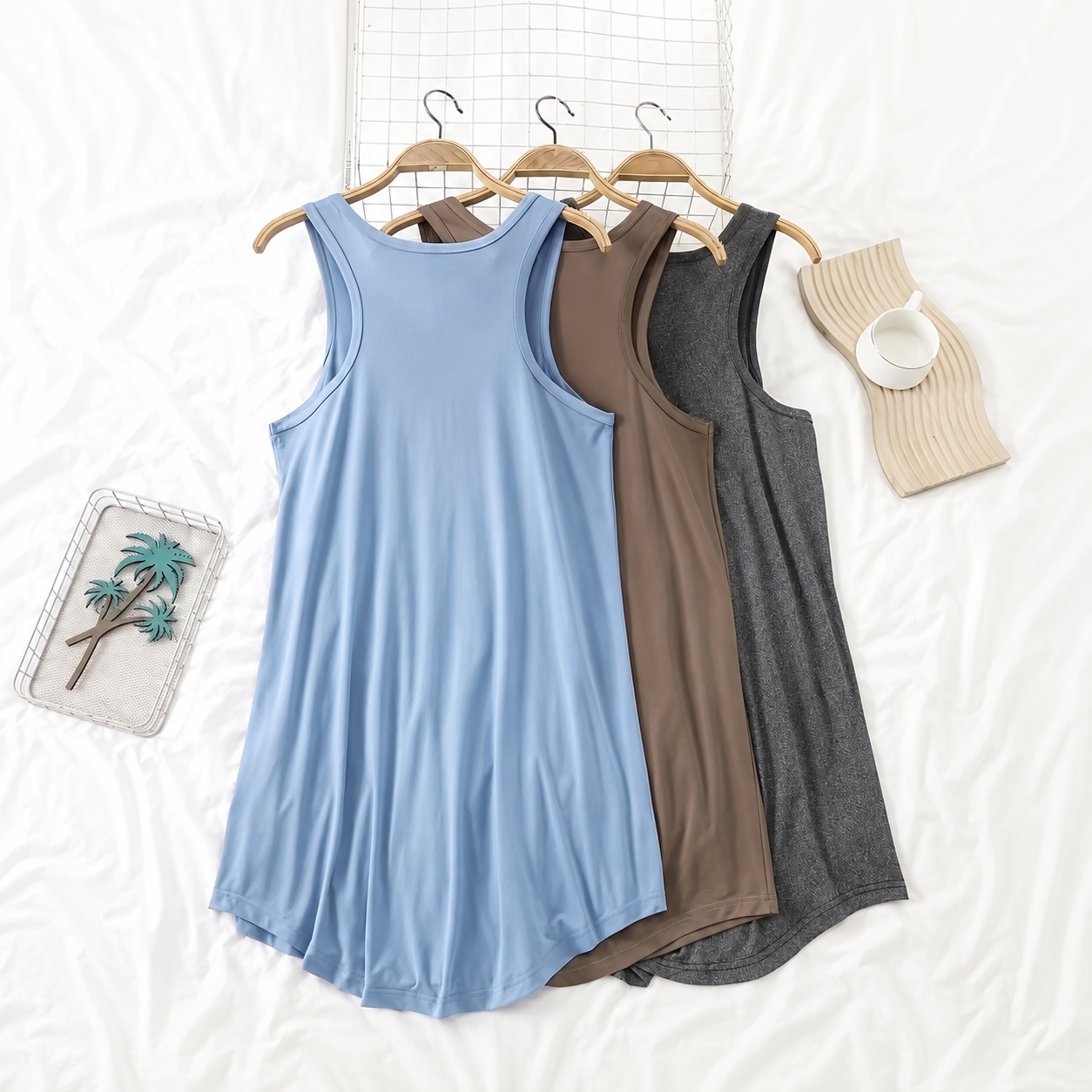 Pack Of 3 Plus Size Basic Casual Oversized Dress Set For Women