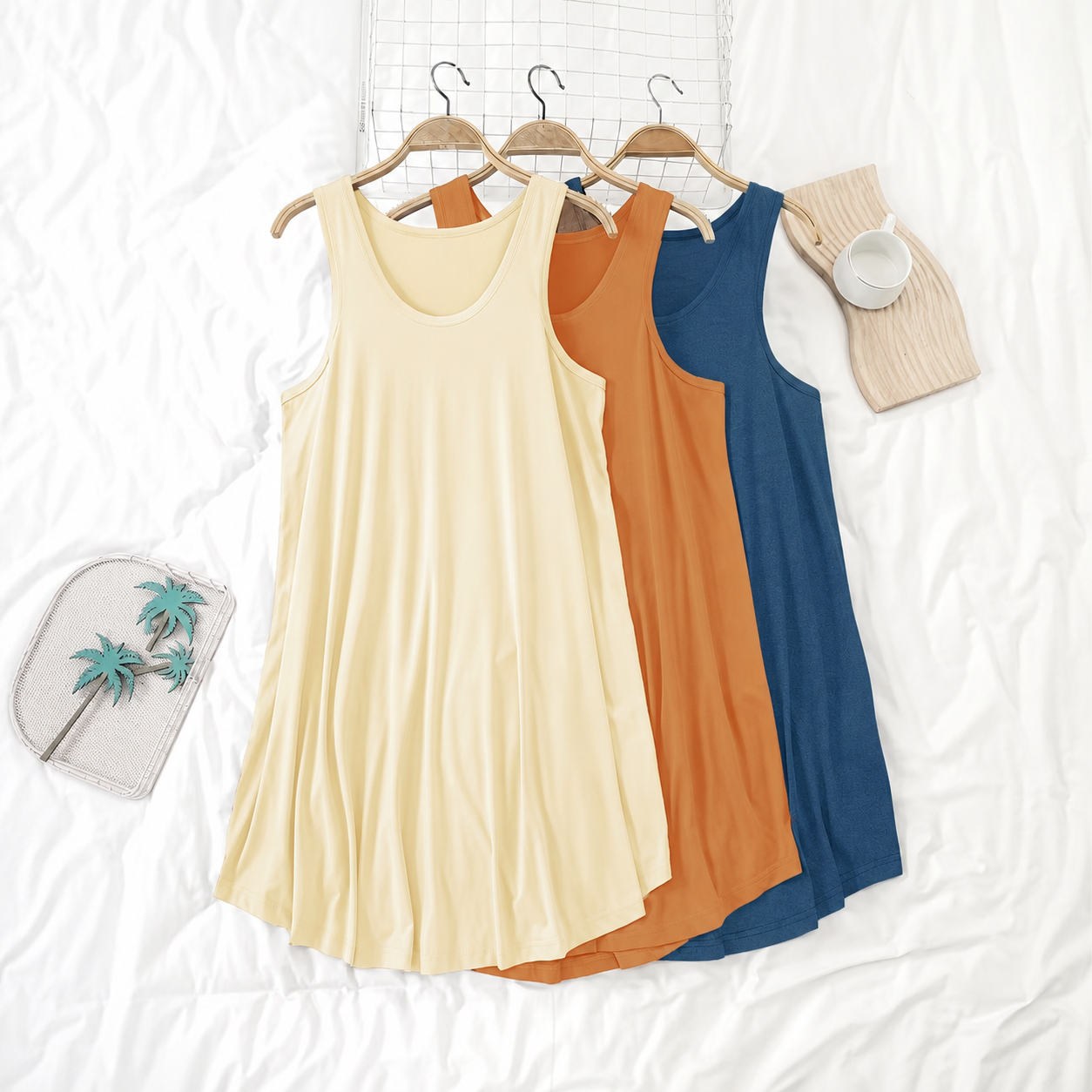 Pack Of 3 Plus Size Basic Casual Oversized Dress Set For Women