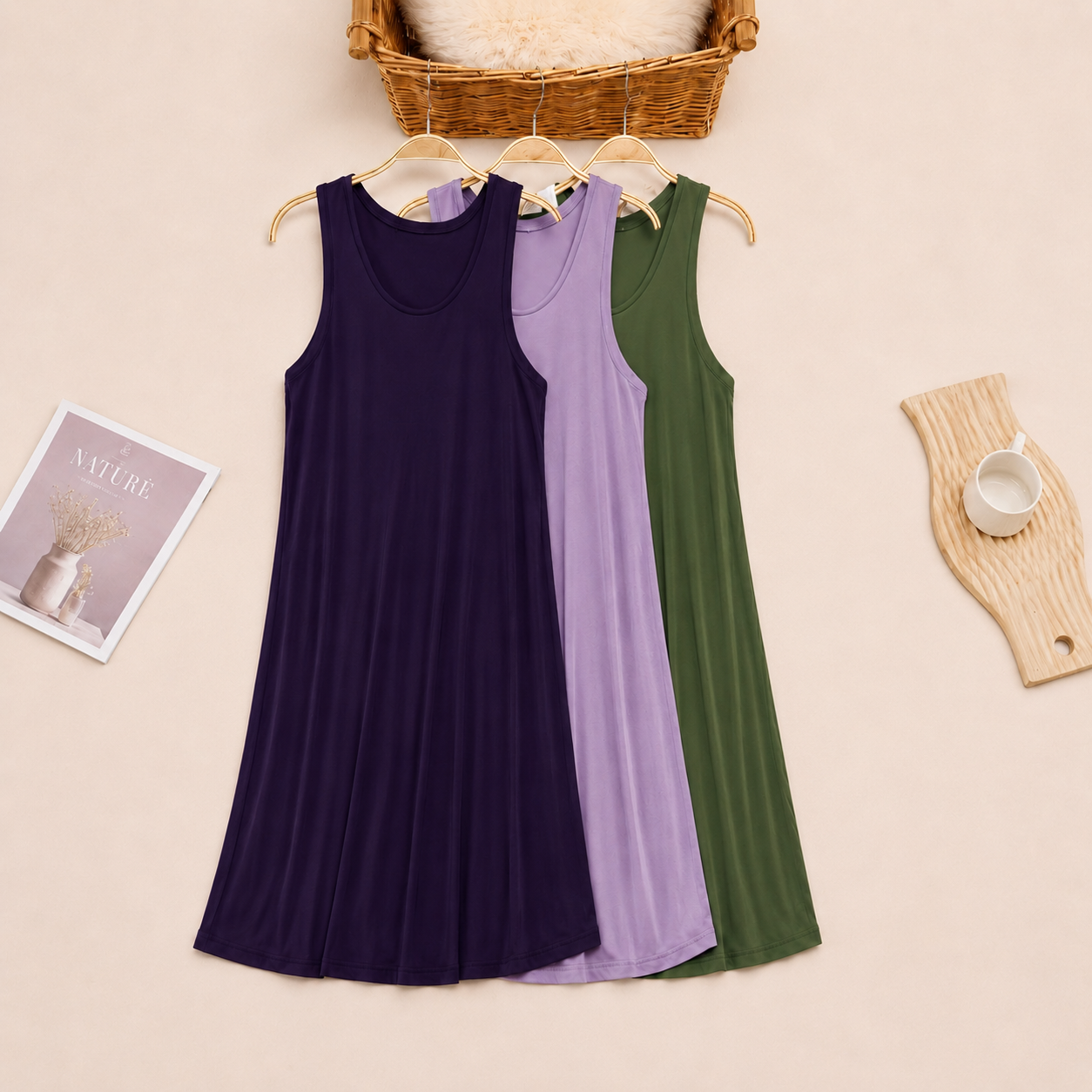 Pack Of 3 Plus Size Basic Casual Oversized Dress Set For Women