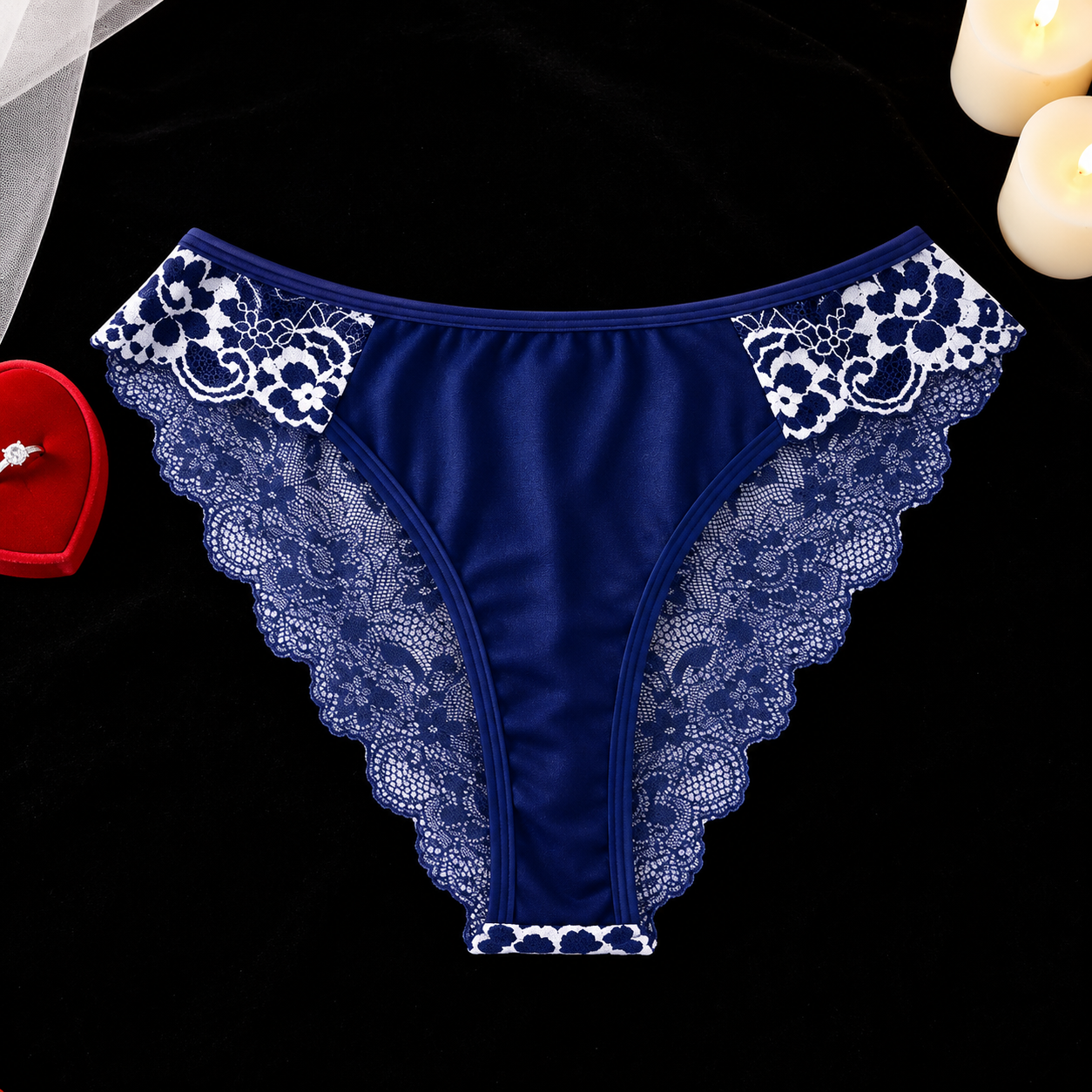 2 Piece Floral Lace Nightdress Set With Matching Briefs For Women