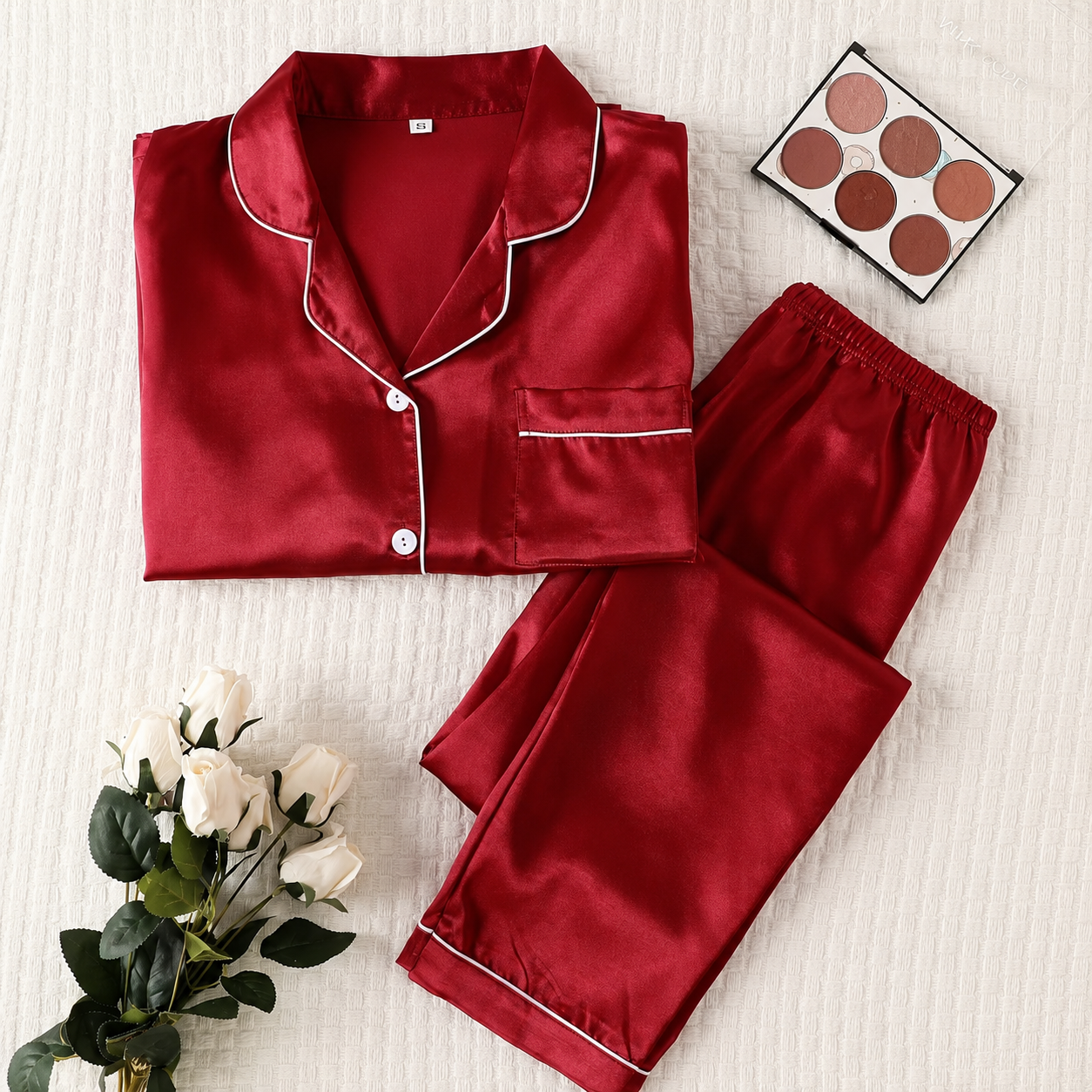 Solid Color Autumn Winter Long Sleeve Top and Elastic Waistband Pants Loungewear Set For Women