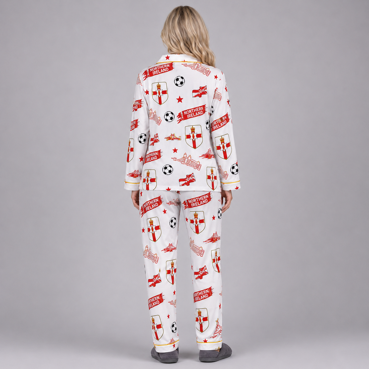 World Cup 2026 Northern Ireland Football Themed All Over Printed Matching Pajama Set