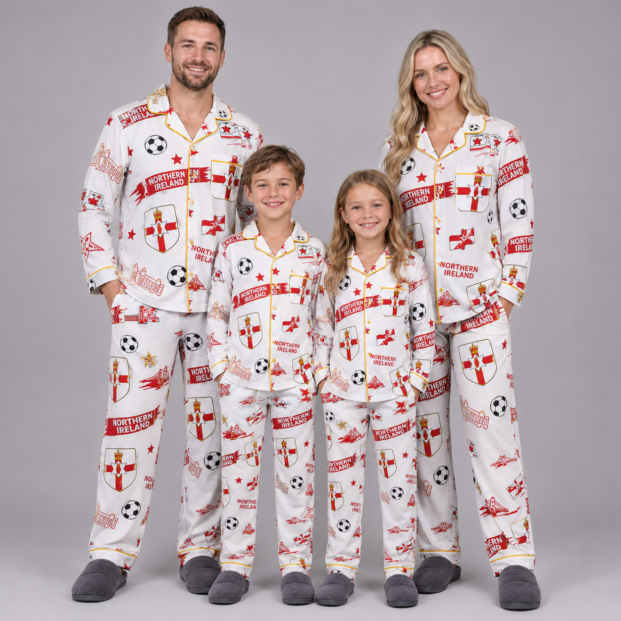World Cup 2026 Northern Ireland Football Themed All Over Printed Matching Pajama Set