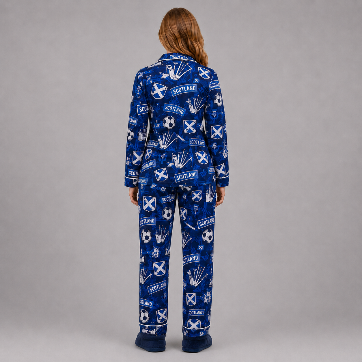 World Cup 2026 Scotland Football Themed All Over Printed Matching Pajama Set