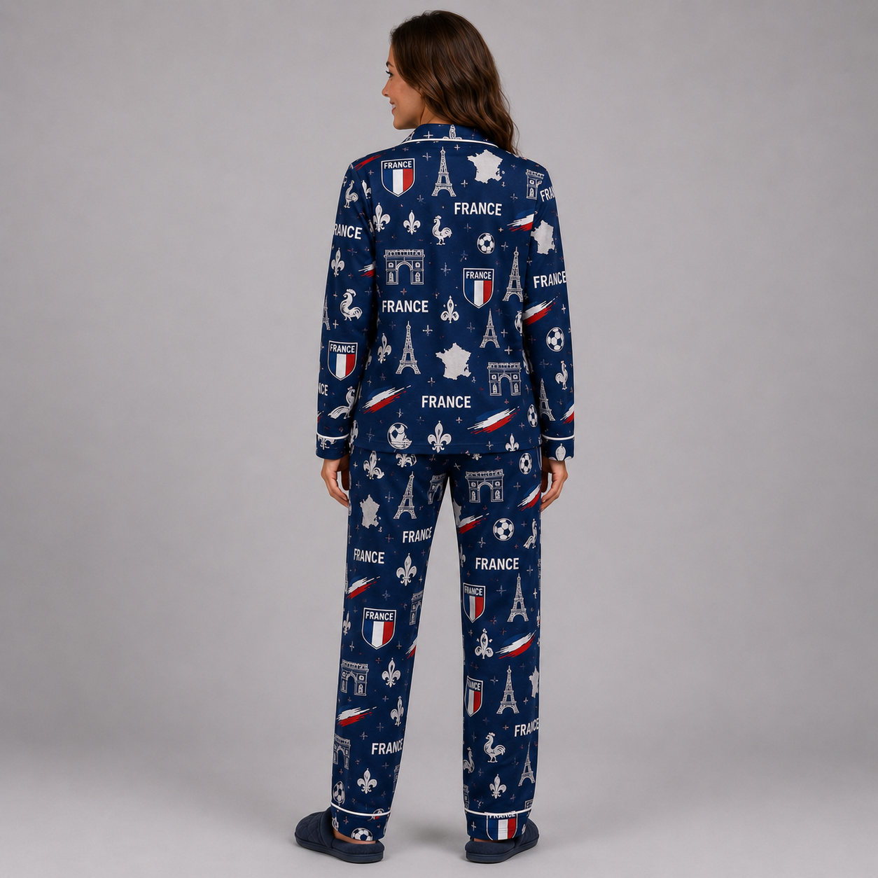 World Cup 2026 France Football Themed All Over Printed Matching Pajama Set