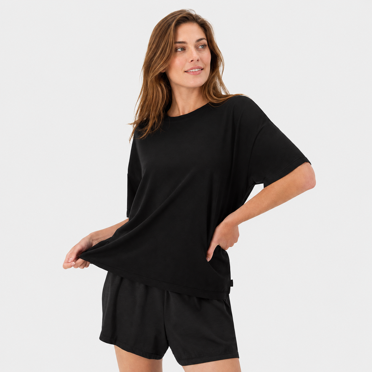 Cozy Sleepwear Set With T Shirt And Shorts For Women