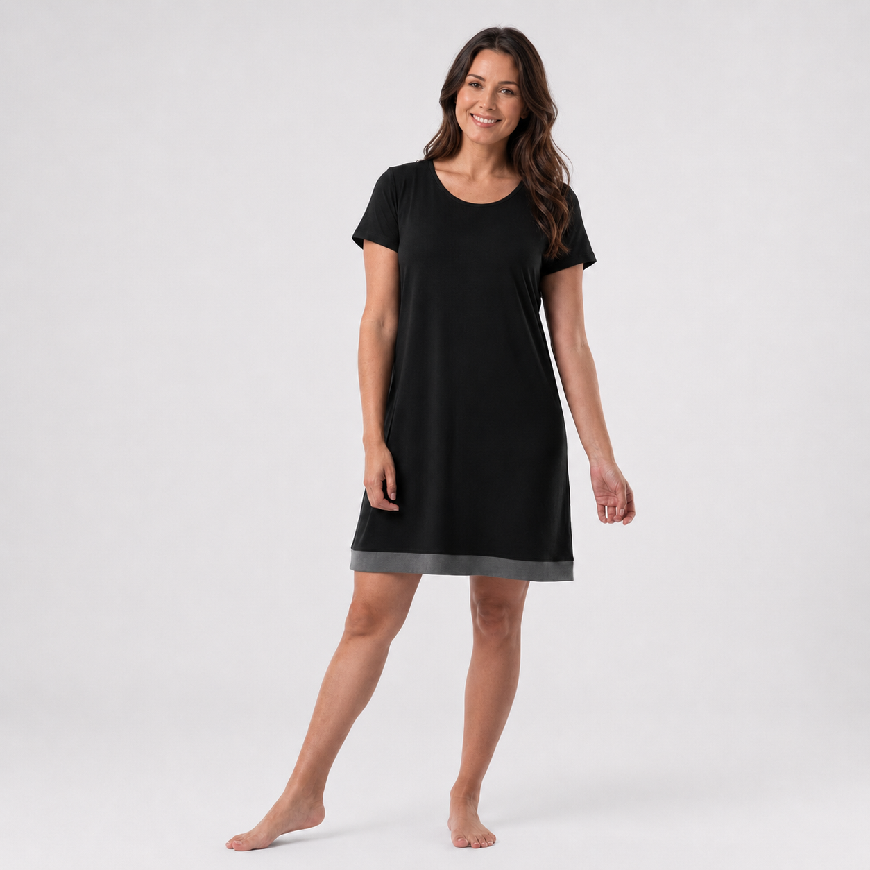 Women Short Sleeve Comfy Shirt Dress