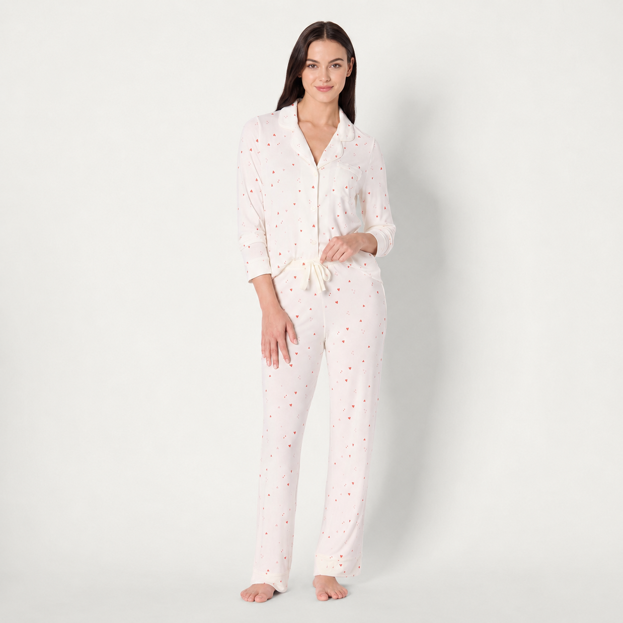 2 Pieces Matching Long Sleeve Pajama Set For Women