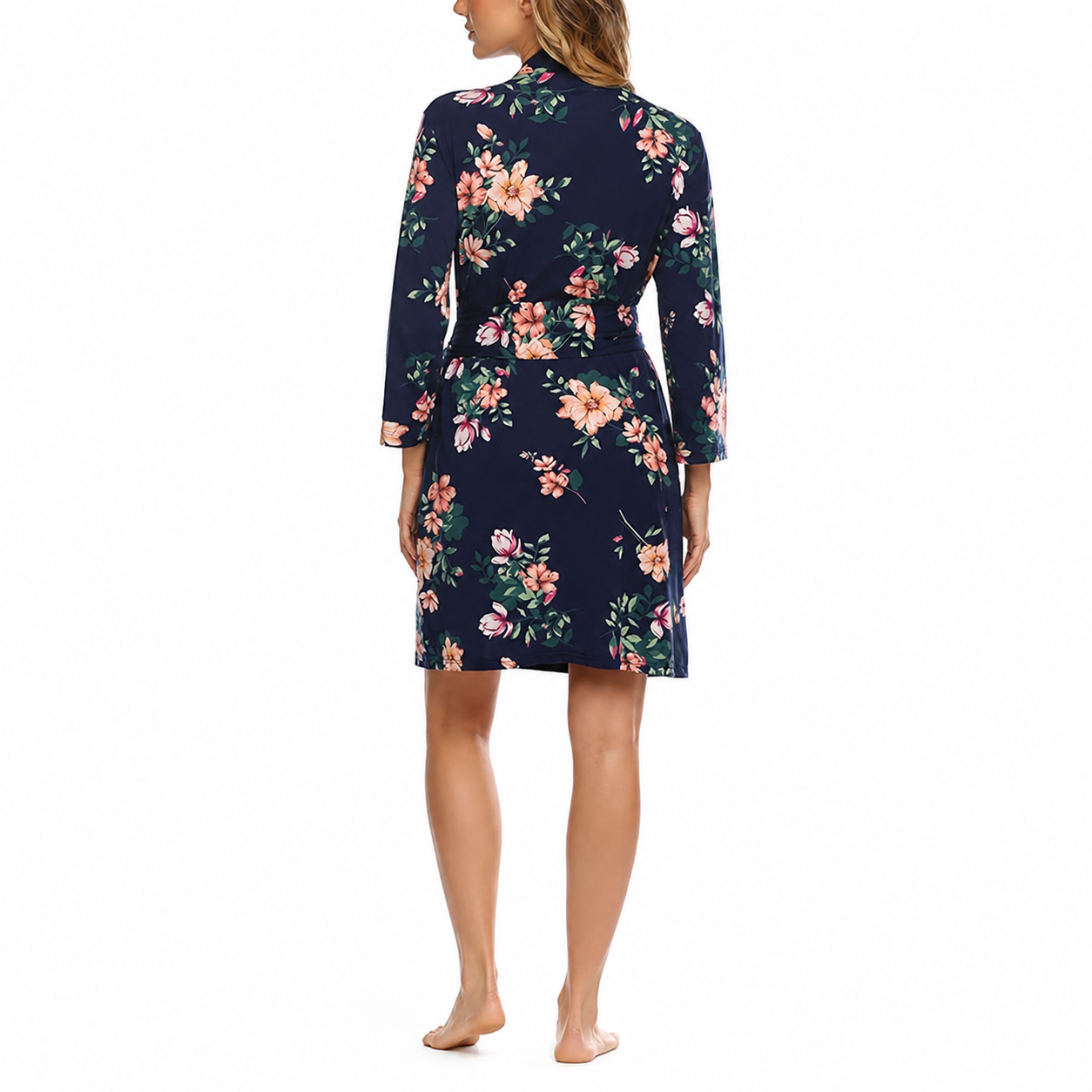 Lightweight Knit Sleepwear Robe With Wrap Style Front Closure