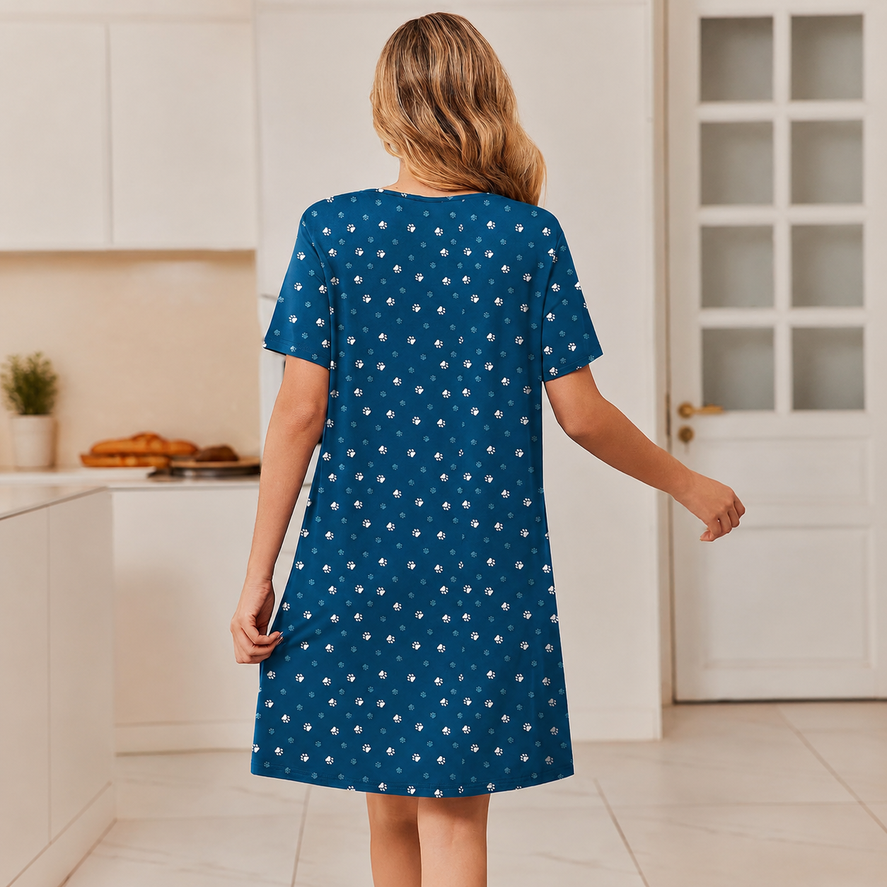 Lightweight Short Sleeve Zipper Robes with Pockets For Women