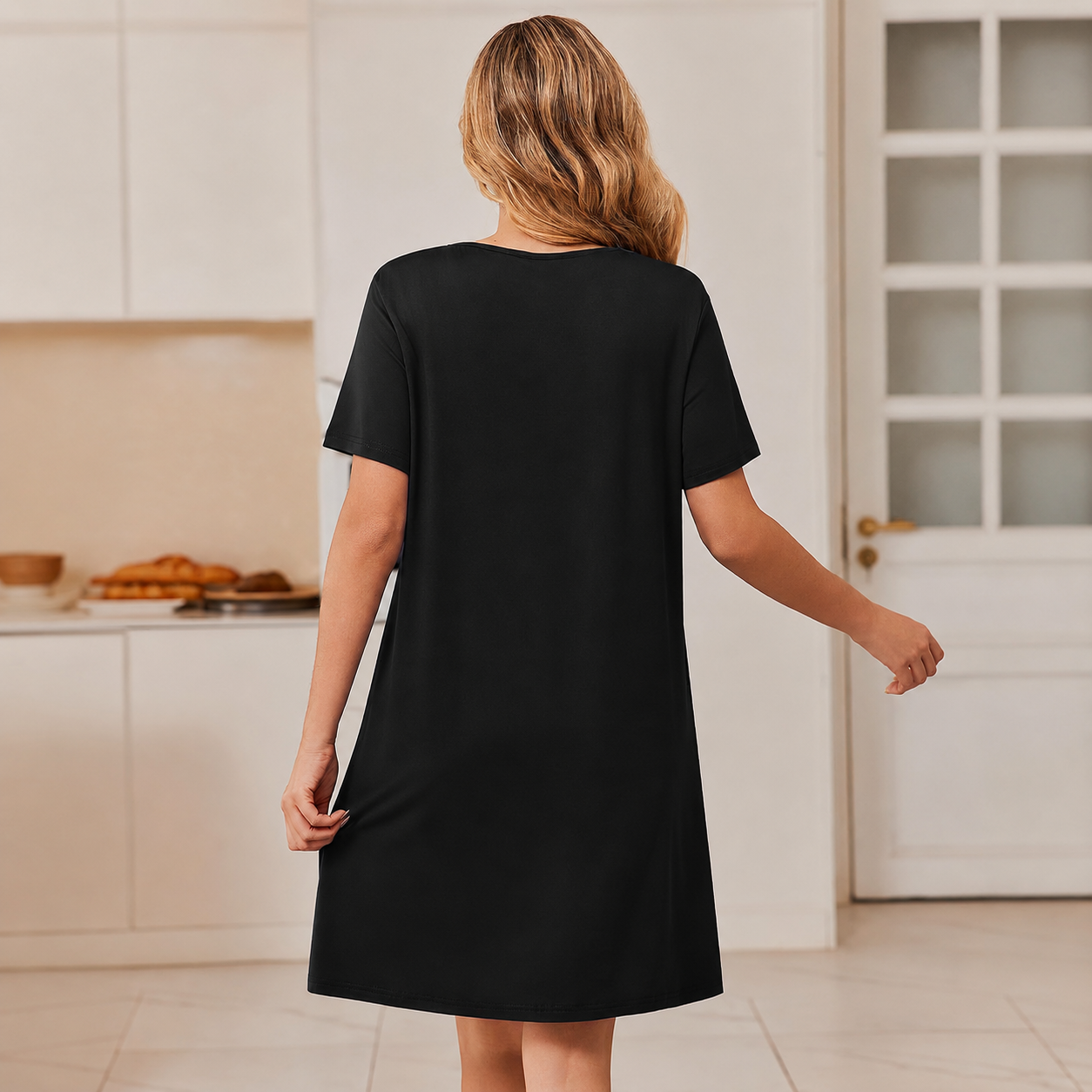 Lightweight Short Sleeve Zipper Robes with Pockets For Women
