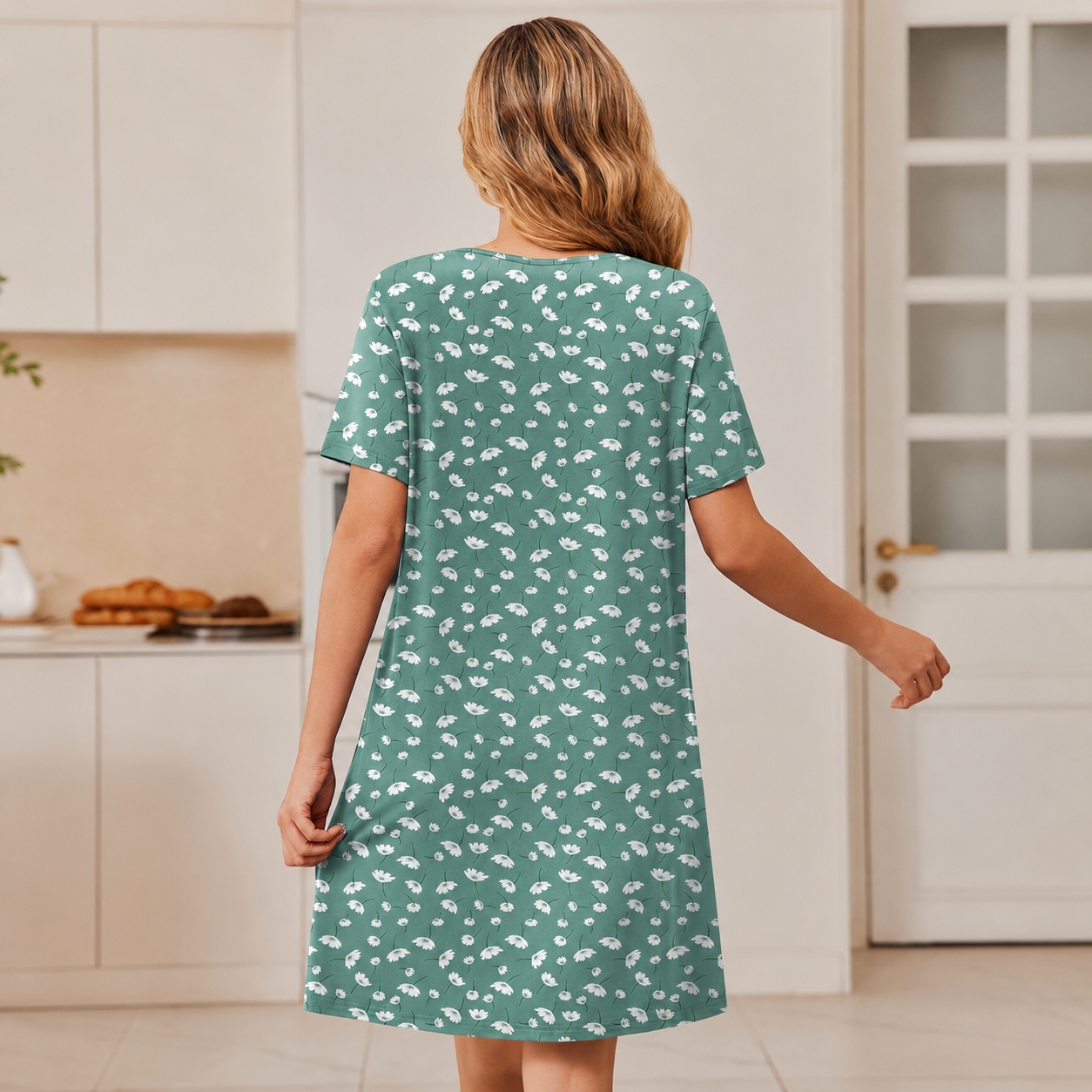 Lightweight Short Sleeve Zipper Robes with Pockets For Women