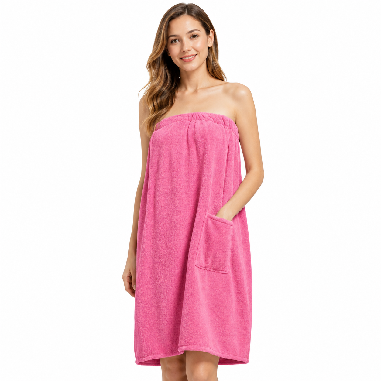 Lightweight Post Shower Wrap Robe With Side Pocket Design