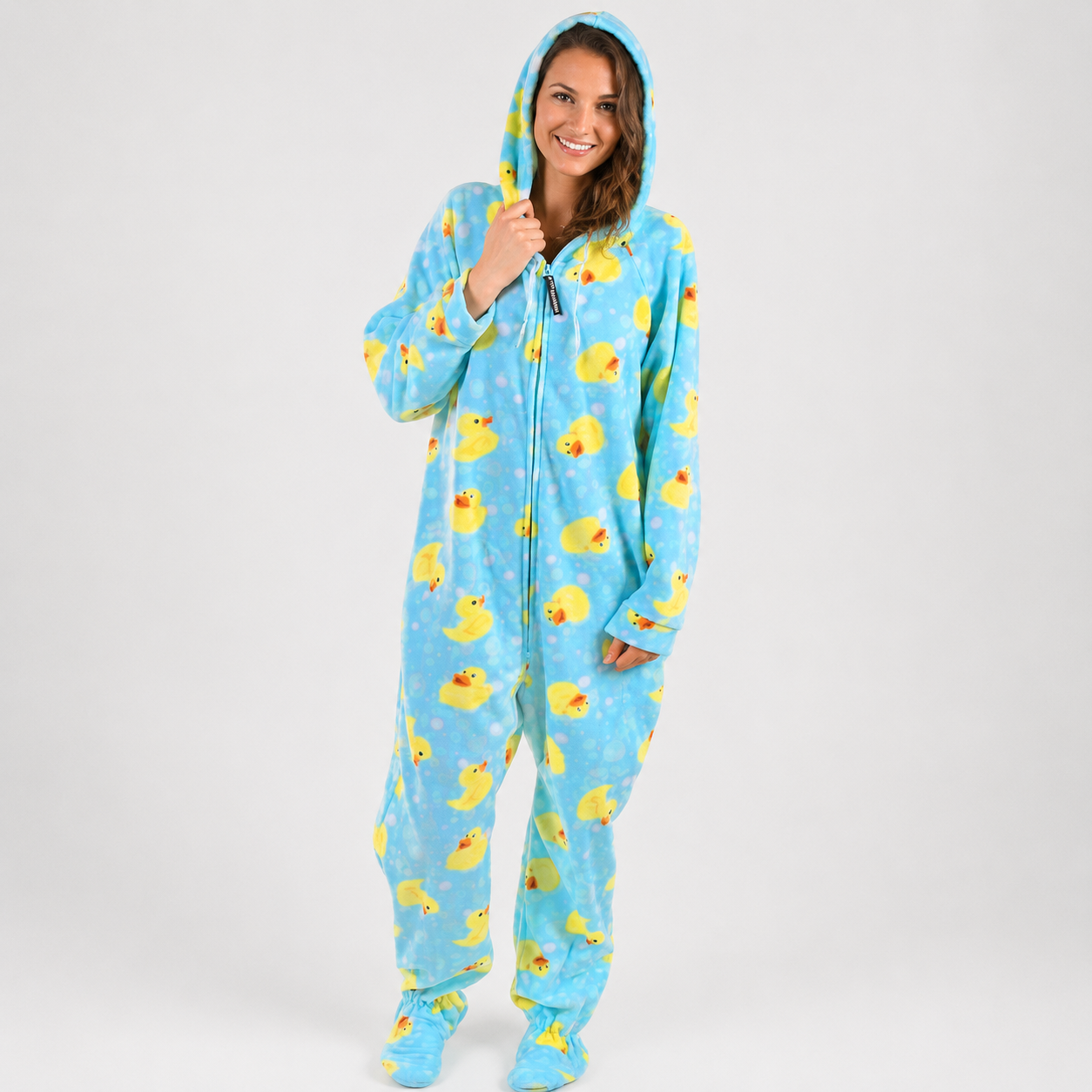 Hooded Fleece Lounge Pajama Onesie Jumpsuit For Men And Women
