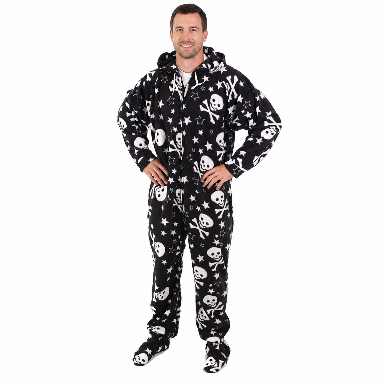 Hooded Fleece Lounge Pajama Onesie Jumpsuit For Men And Women