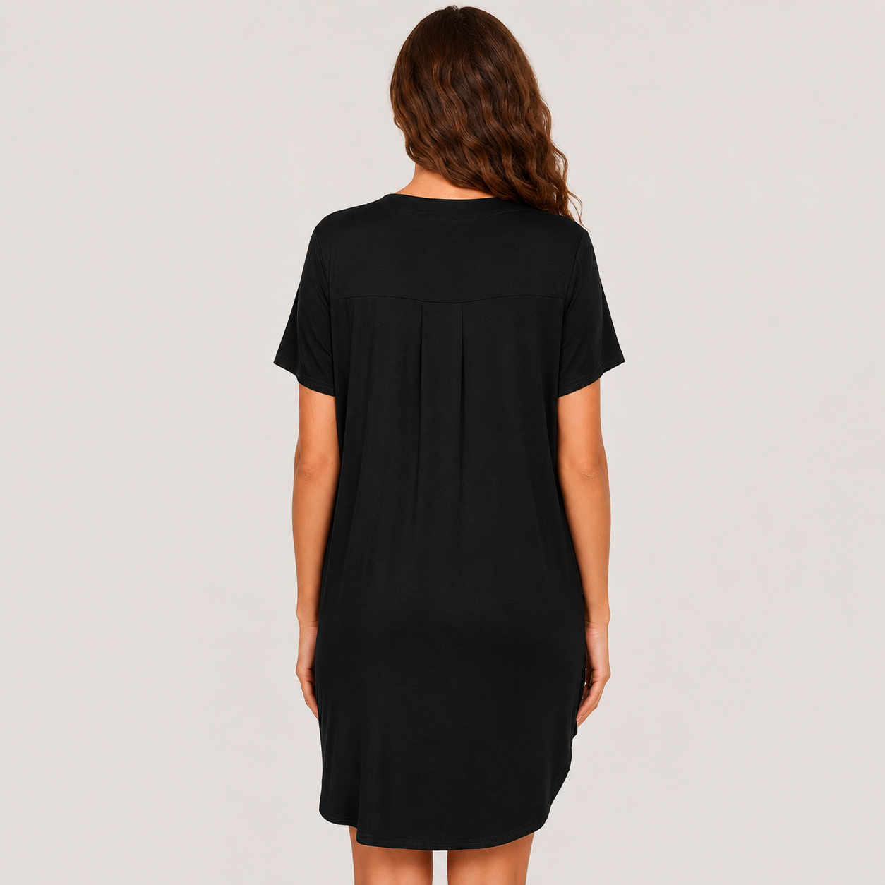 Casual Lounge Nightgown Short Sleeve Sleep Dress For Women