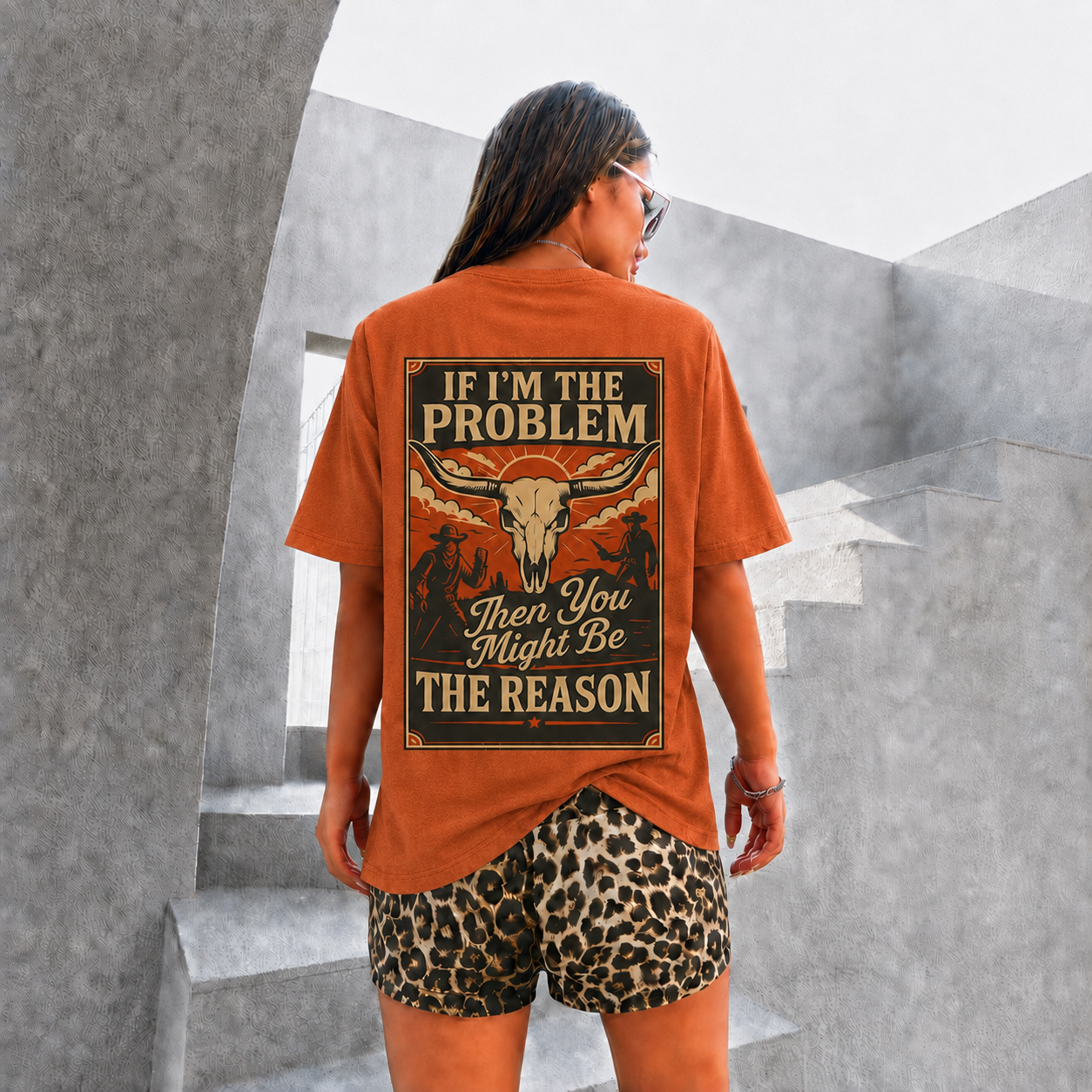 2 Piece Leopard Print Shorts And T Shirt Set For Women