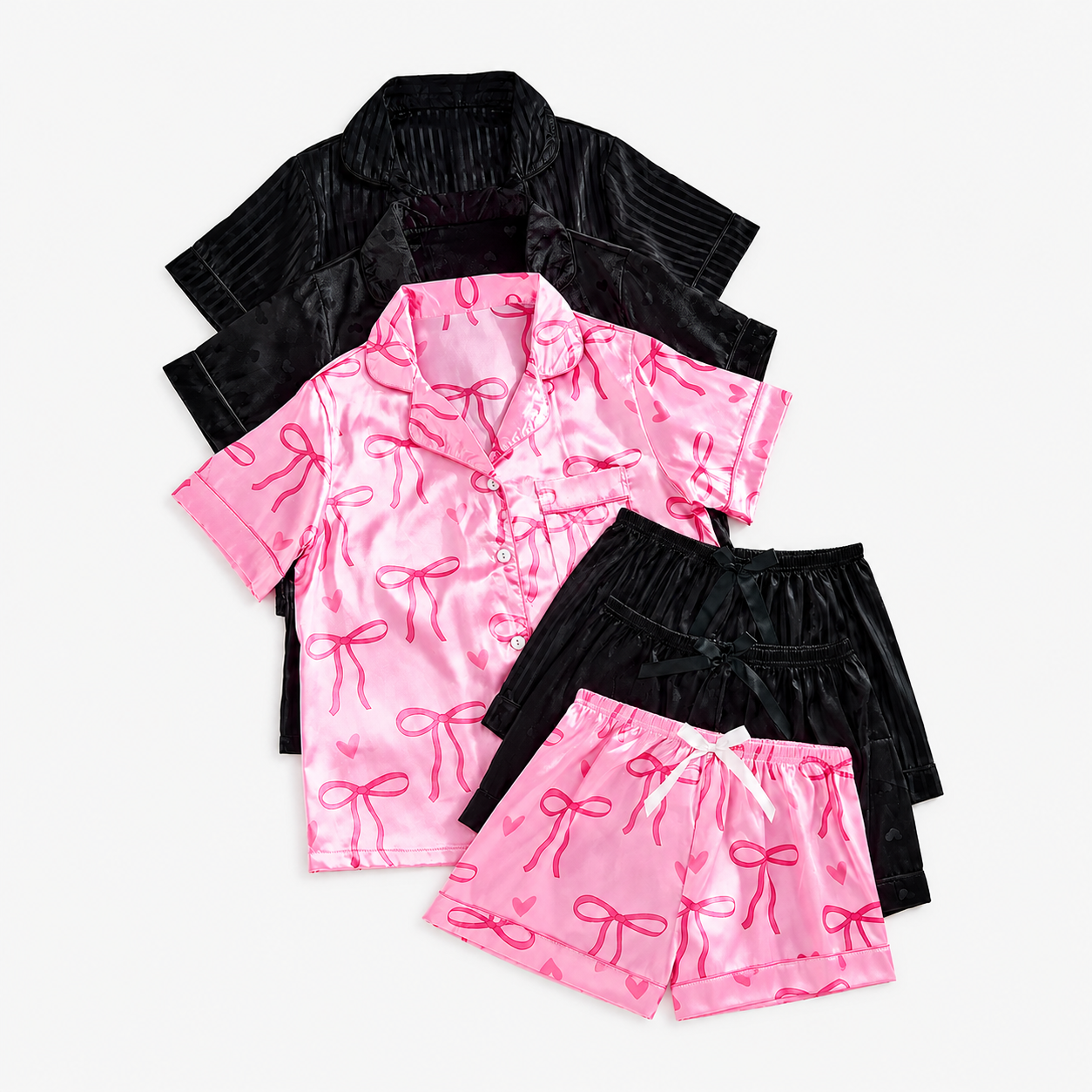 Casual 6 Pieces Combo Pajama Set With Elastic Fit For Women