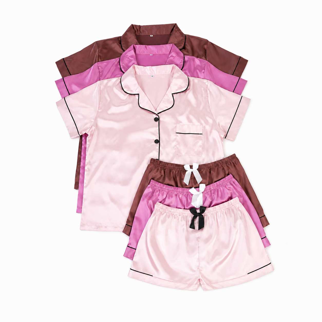 Casual 6 Pieces Combo Pajama Set With Elastic Fit For Women