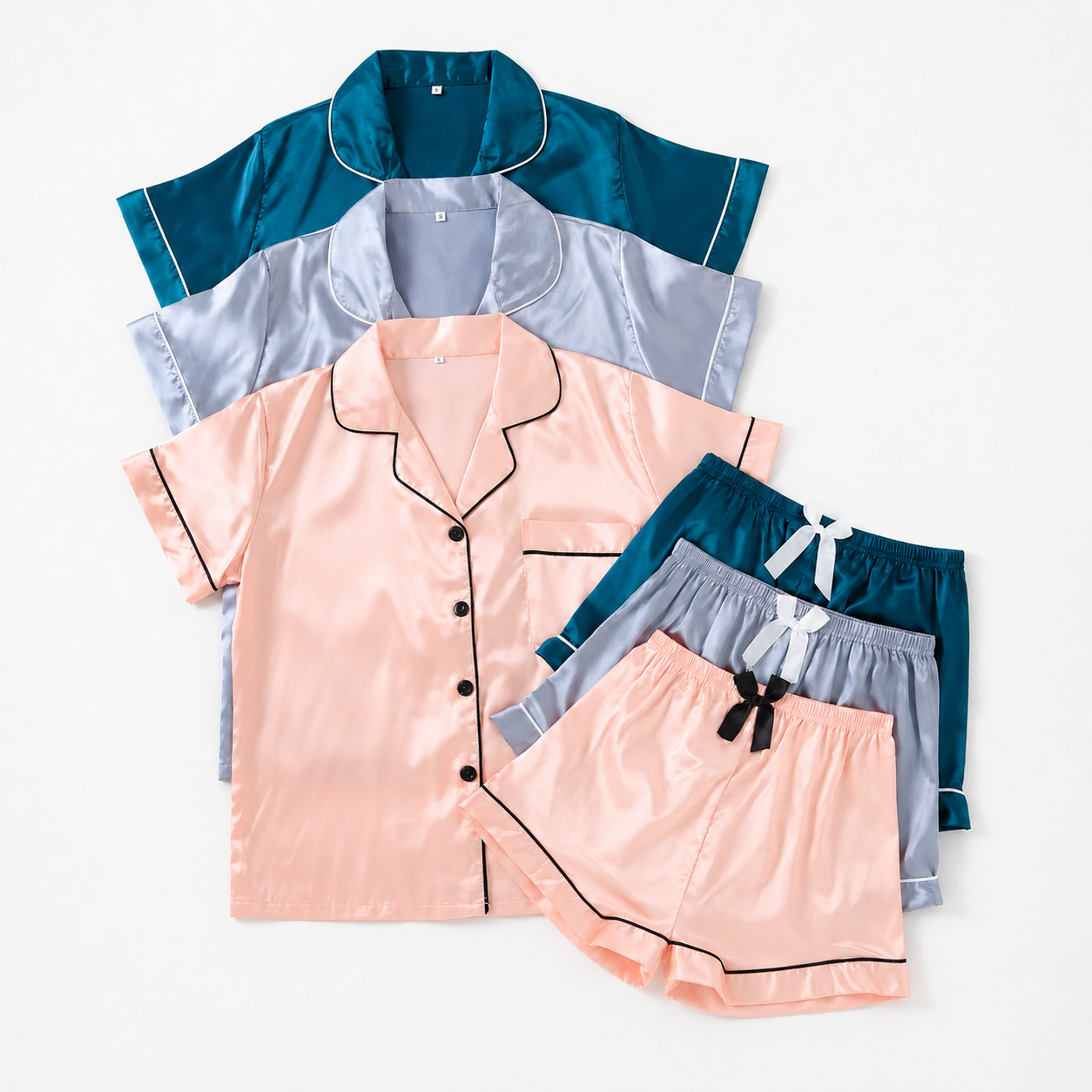 Casual 6 Pieces Combo Pajama Set With Elastic Fit For Women