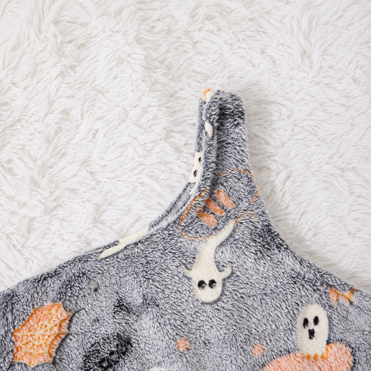 Halloween Theme Flannel Tank Top And Elastic Waist Shorts Set For Women