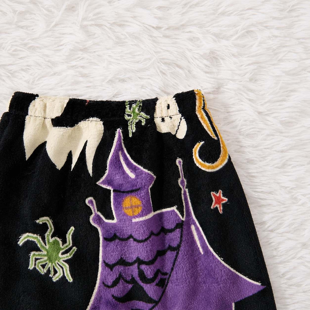 Halloween Theme Flannel Tank Top And Elastic Waist Shorts Set For Women