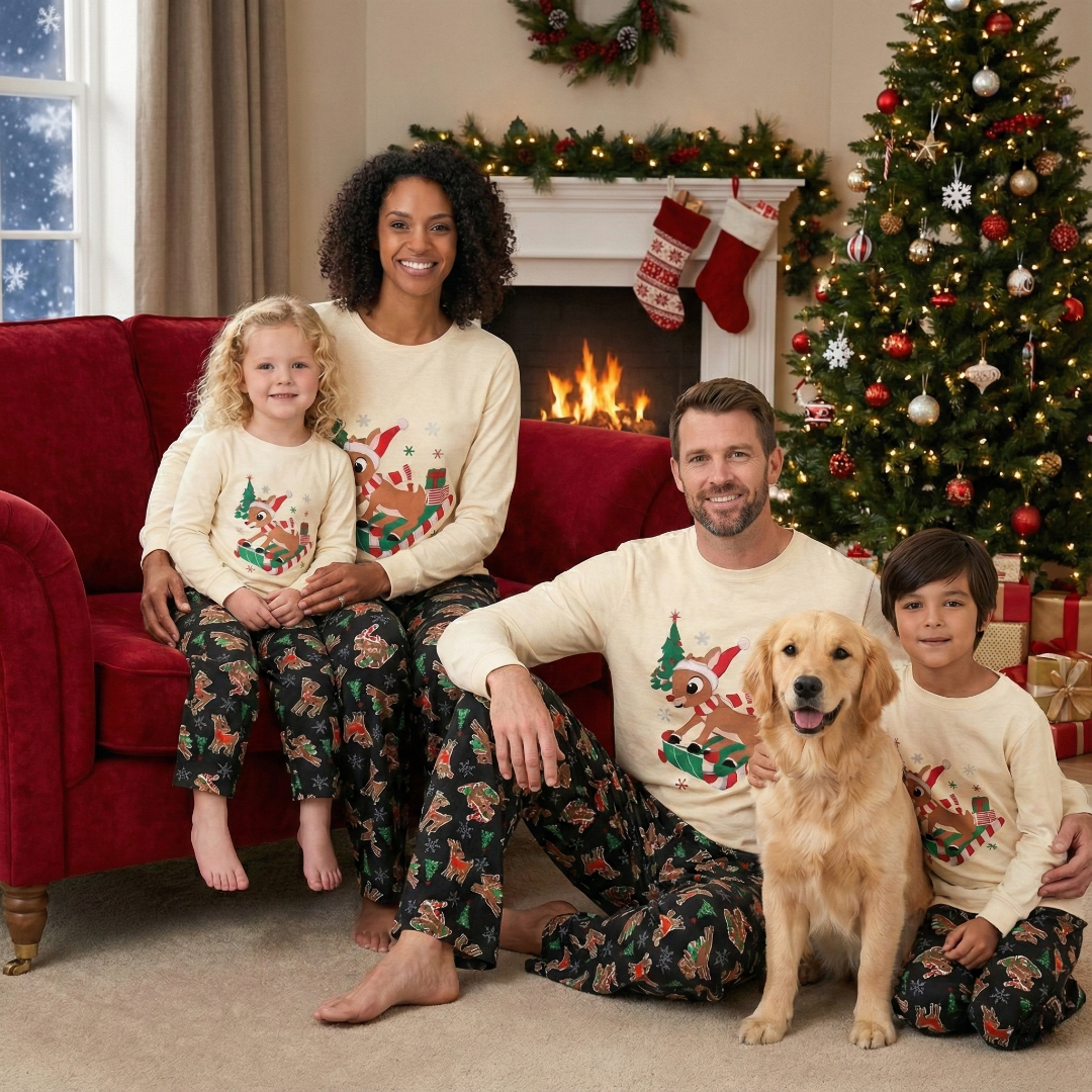 Christmas Crew Matching Family Pajamas Set Sleepwear
