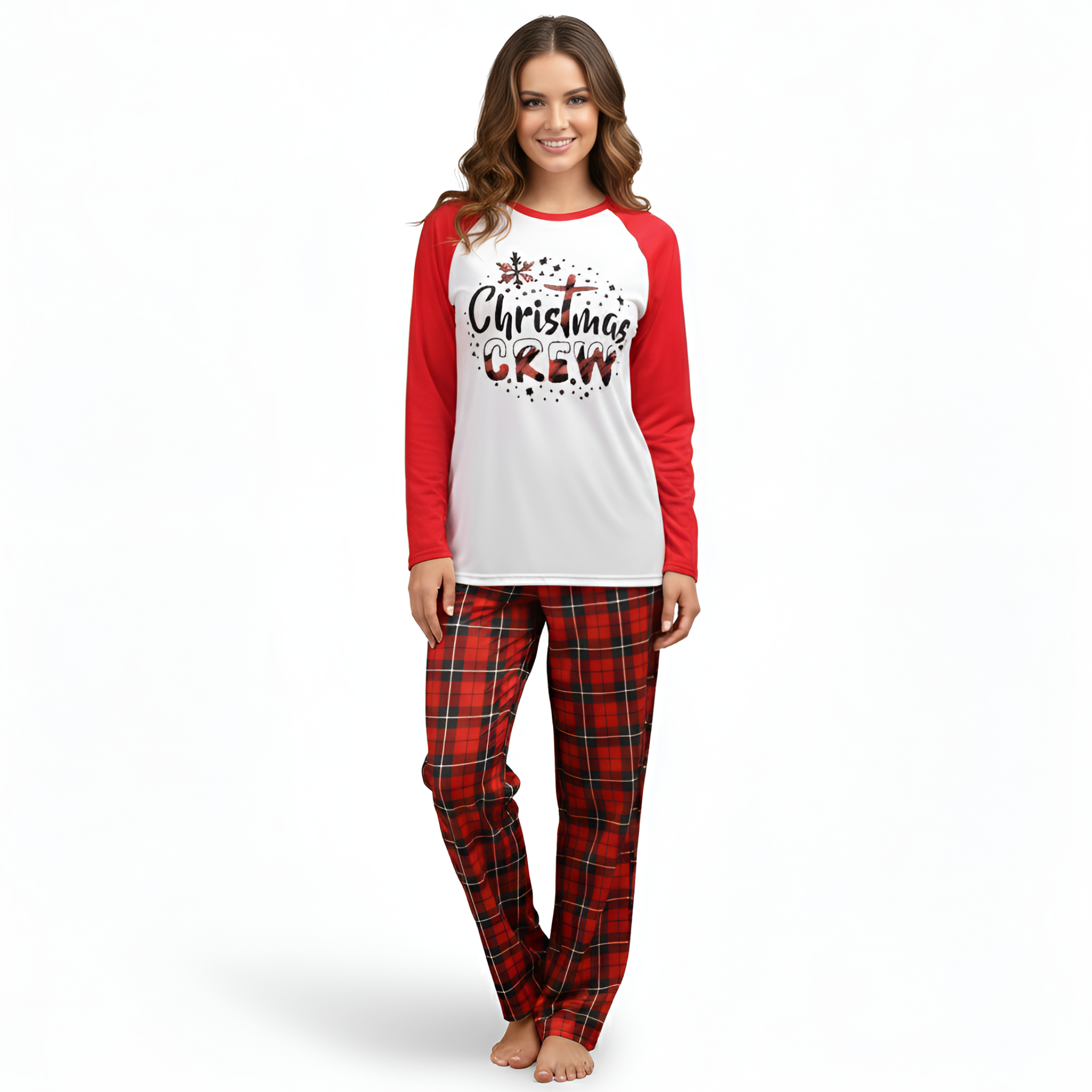 Christmas Crew Red Plaid Family Matching Pajama Sets