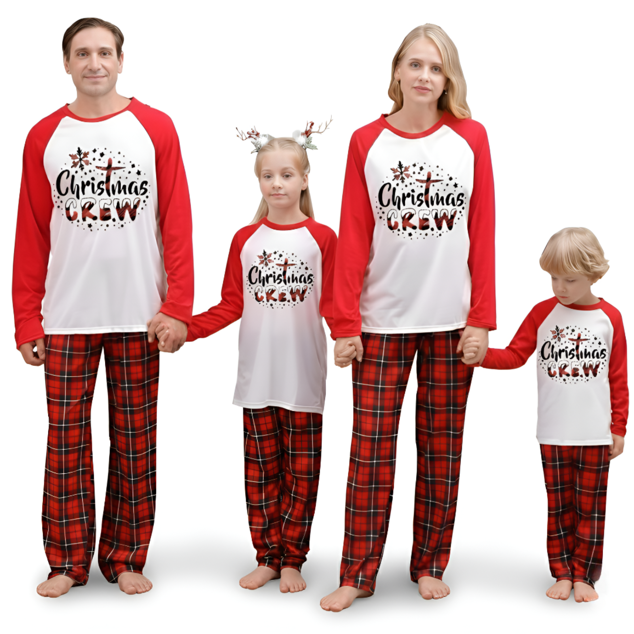 Christmas Crew Red Plaid Family Matching Pajama Sets
