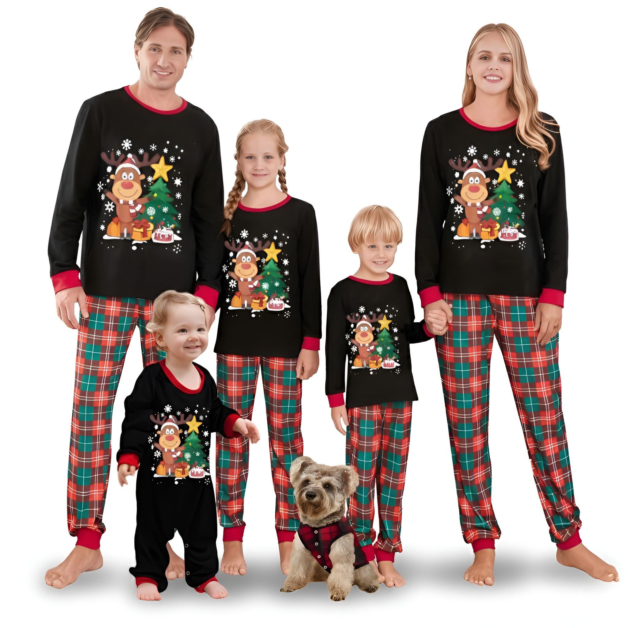 Christmas Reindeer Print Family Matching Pajama Sets