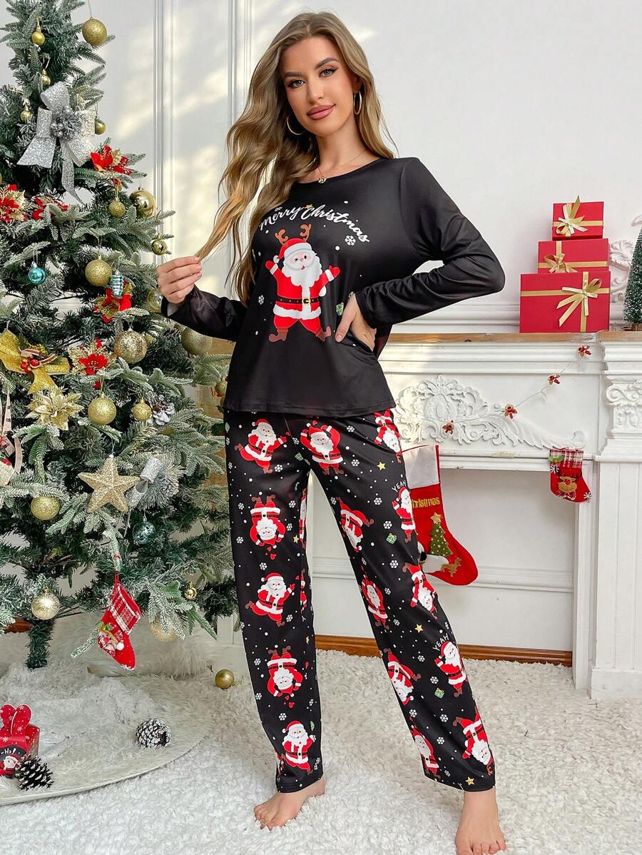 Christmas Fun Santa Print Pajama Set-Original Pajamas