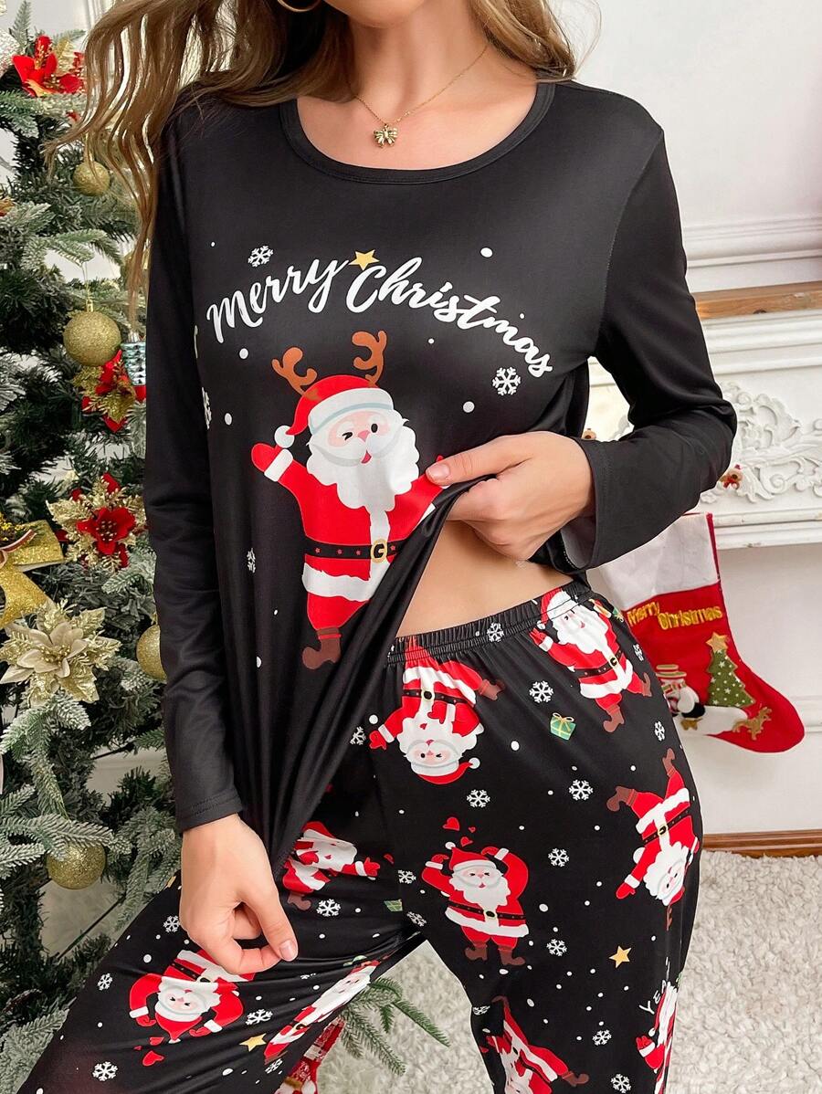 Christmas Fun Santa Print Pajama Set-Original Pajamas