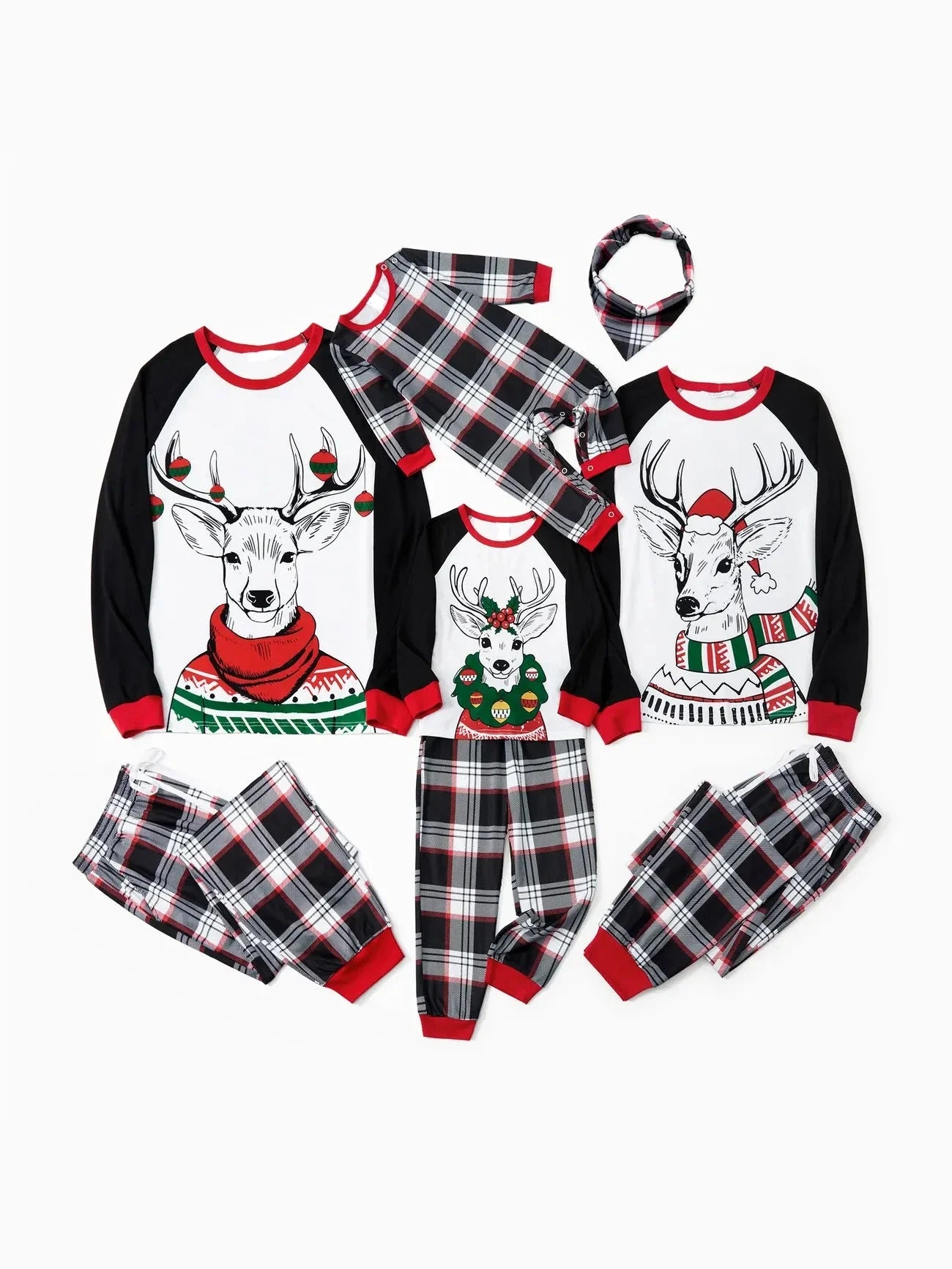 Christmas Reindeer Patterned Family Pajama Set-Original Pajamas