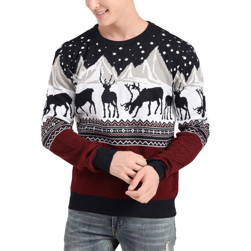 Sweater With Festive Christmas Snowflake Print-Original Pajamas