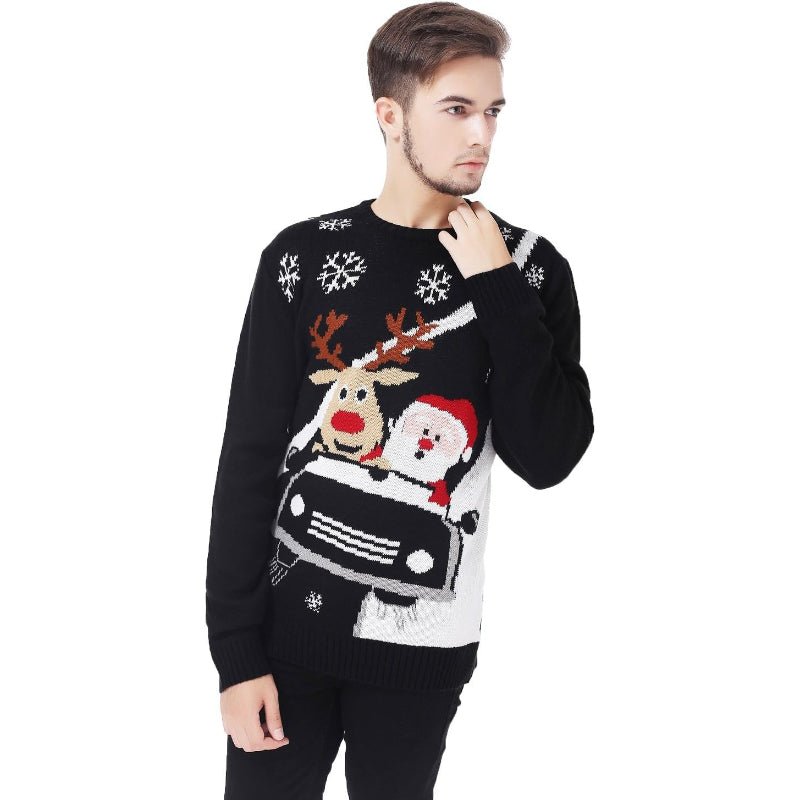 Sweater With Festive Christmas Snowflake Print-Original Pajamas