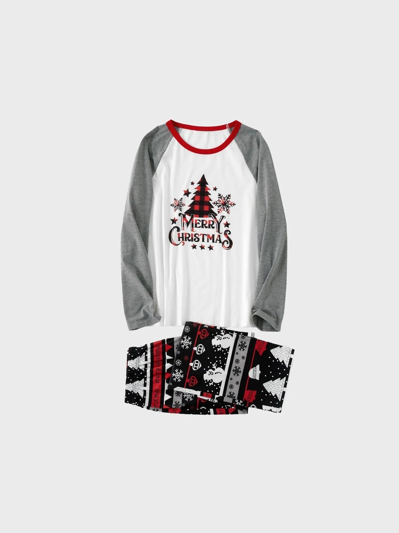 Christmas Tree Snowflake And Letters Print Family Matching Pajamas Set-Original Pajamas