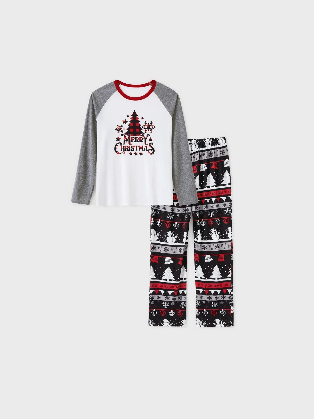 Christmas Tree Snowflake And Letters Print Family Matching Pajamas Set-Original Pajamas