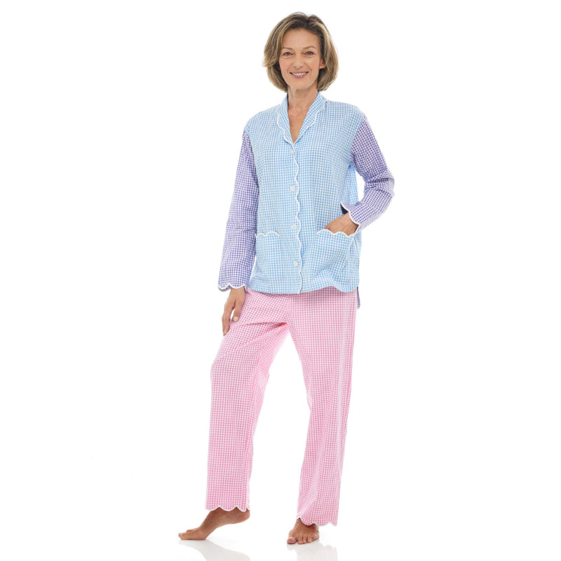 Floral Print Pajama Set With Ruffled Trim-Original PajamasFloral Print Pajama Set With Ruffled Trim - Image 2