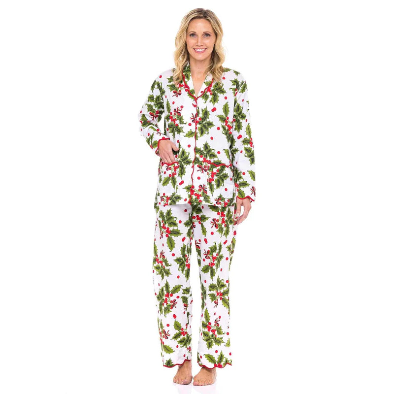 Floral Print Pajama Set With Ruffled Trim-Original PajamasFloral Print Pajama Set With Ruffled Trim - Image 4