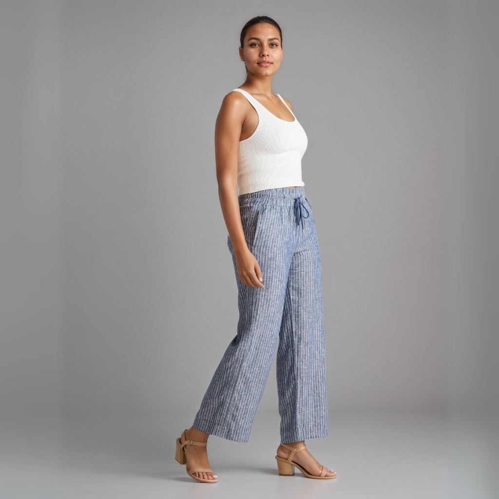 100% European Linen Wide Leg Pants-Original Pajamas