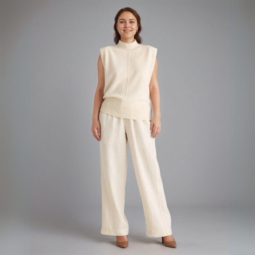 100% European Linen Wide Leg Pants-Original Pajamas