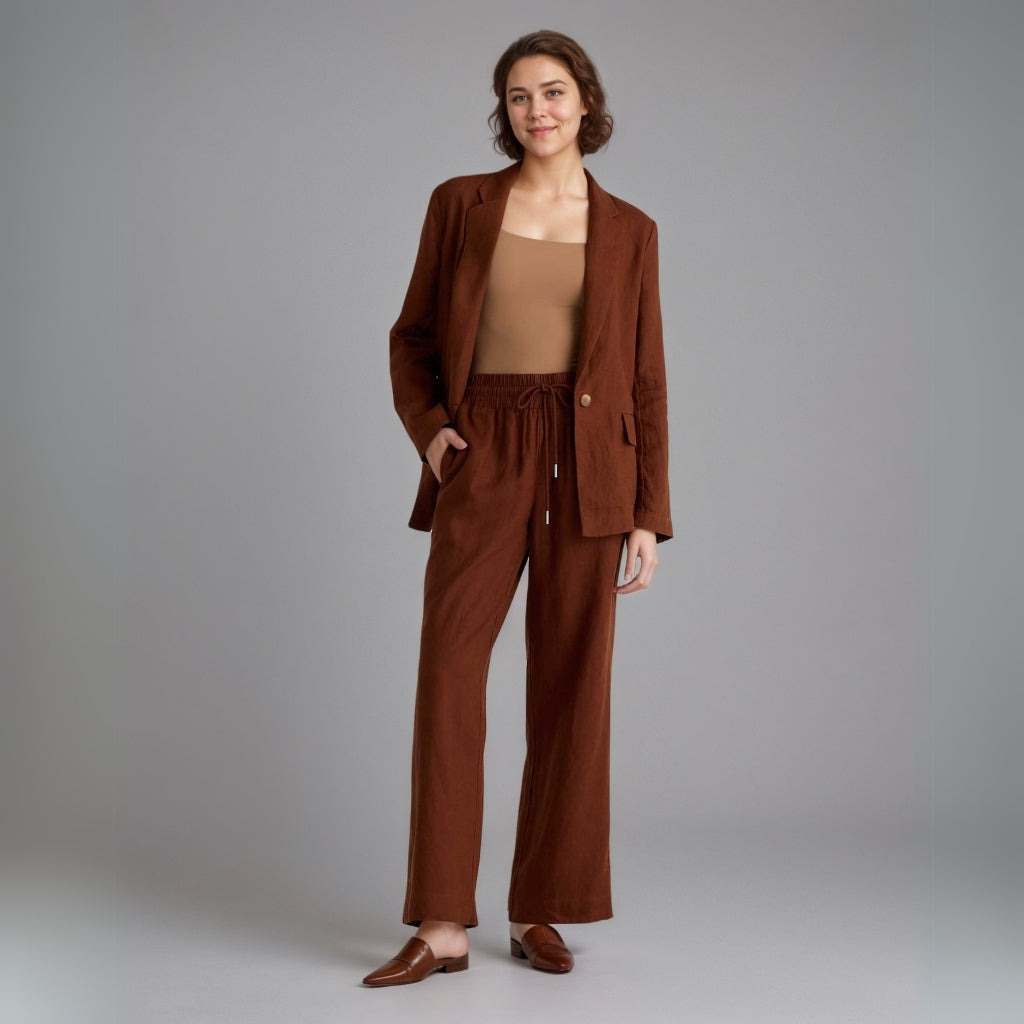 100% European Linen Wide Leg Pants-Original Pajamas