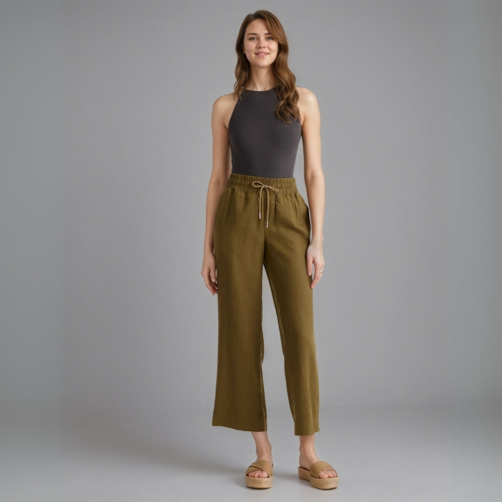 100% European Linen Wide Leg Pants-Original Pajamas
