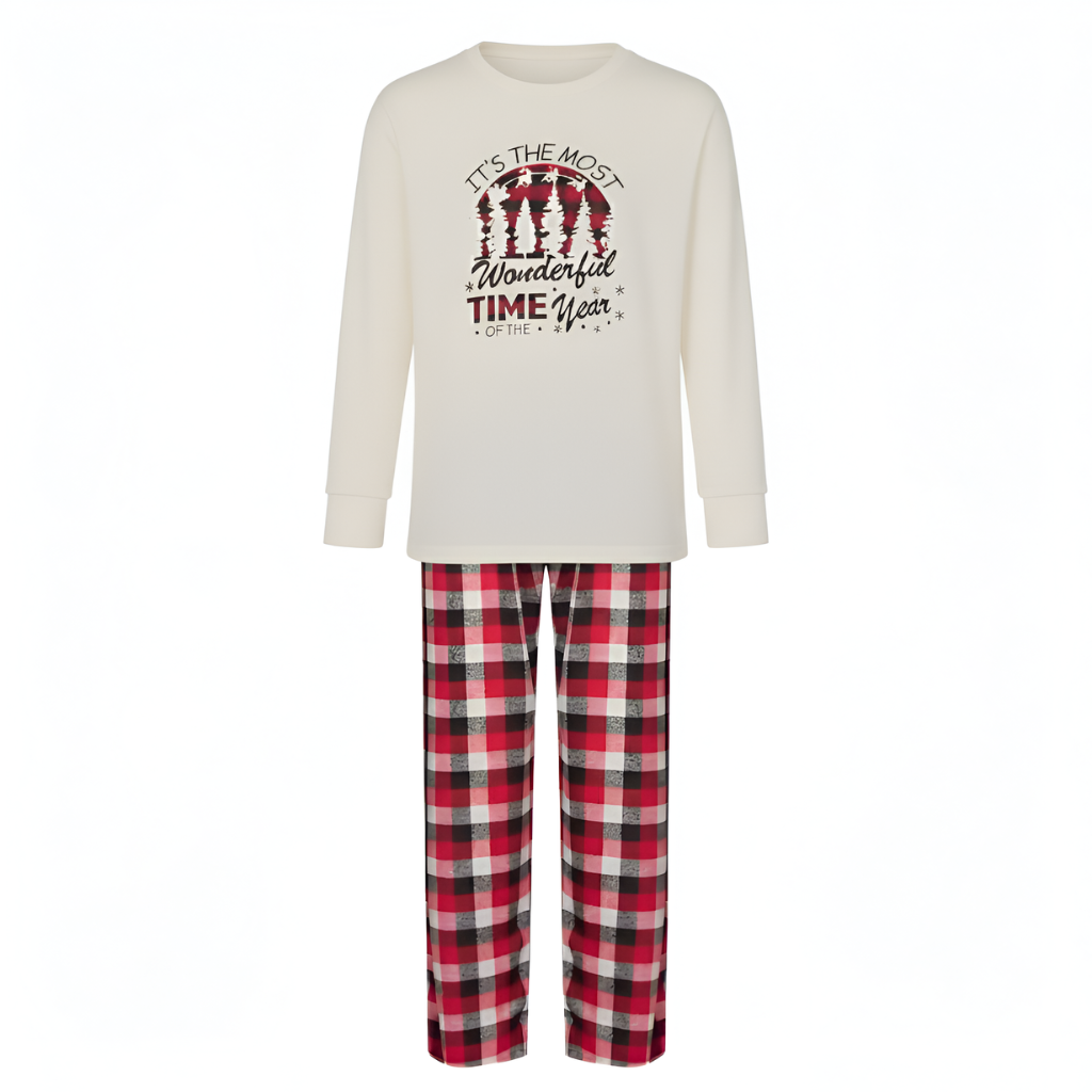 Christmas Plaid Pattern Matching Pajama Sets