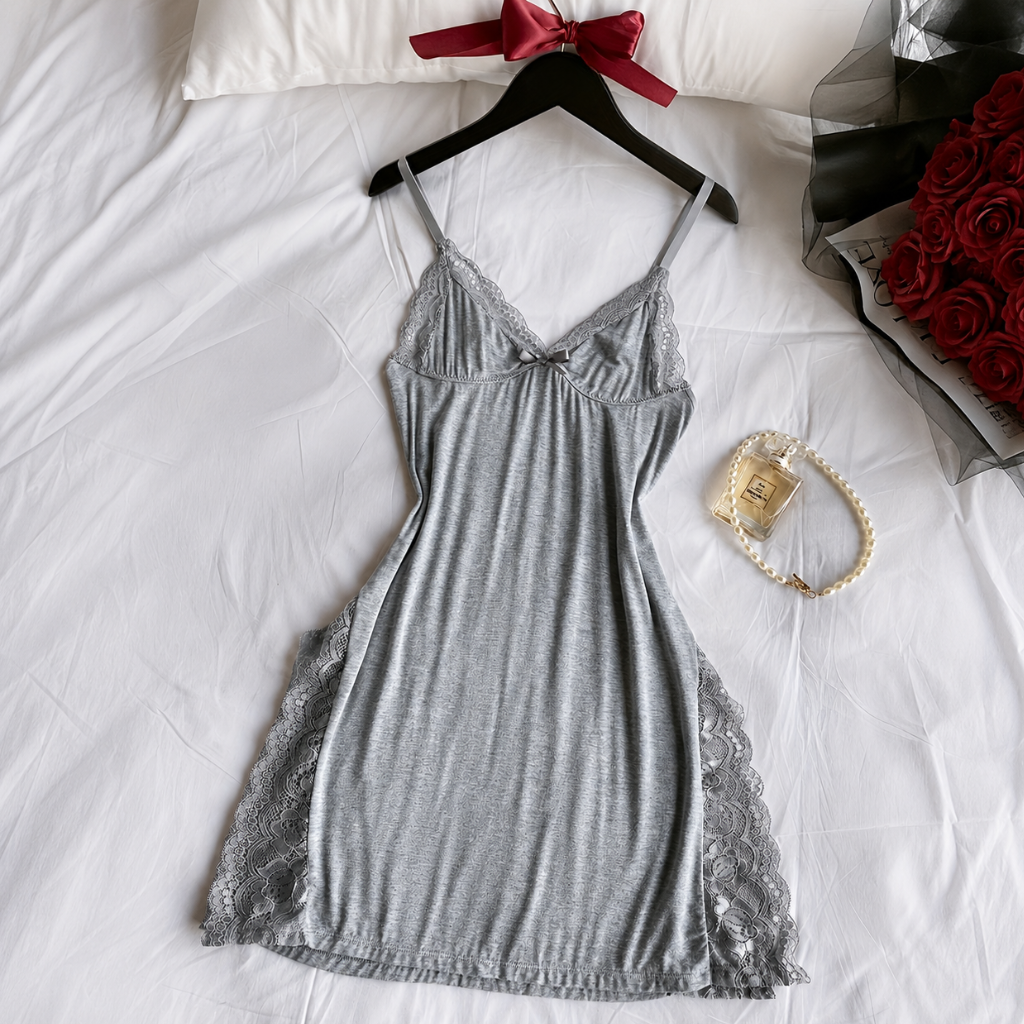 Pack Of 3 Lace Trim Sleepwear Set For Women