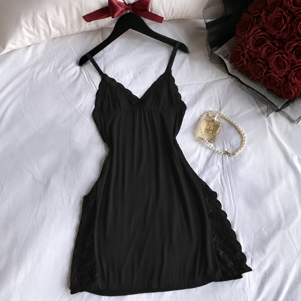 Pack Of 3 Lace Trim Sleepwear Set For Women
