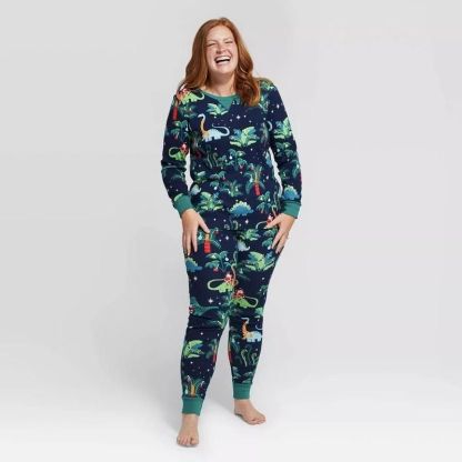 Dinosaur Print Christmas Themed Family Pajama Set-Original Pajamas