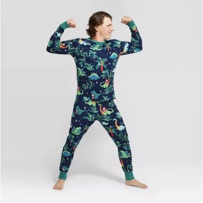 Dinosaur Print Christmas Themed Family Pajama Set-Original Pajamas