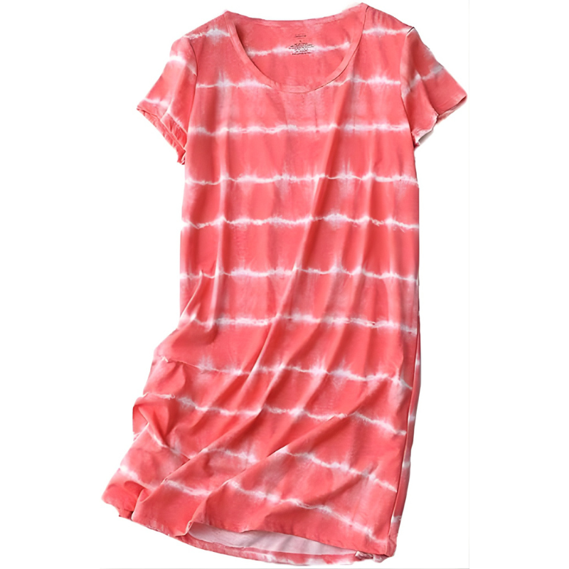 Casual Nightgown Sleepwear With Short Sleeves And Sheep Print For Women